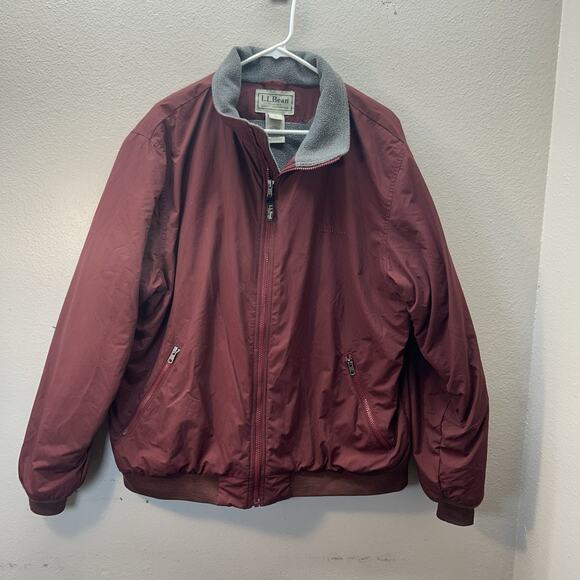 Vintage L.L.Bean Warm Up Jacket Red Mens XL Thinsulate Fleece Lined Full Zip - Picture 1 of 8